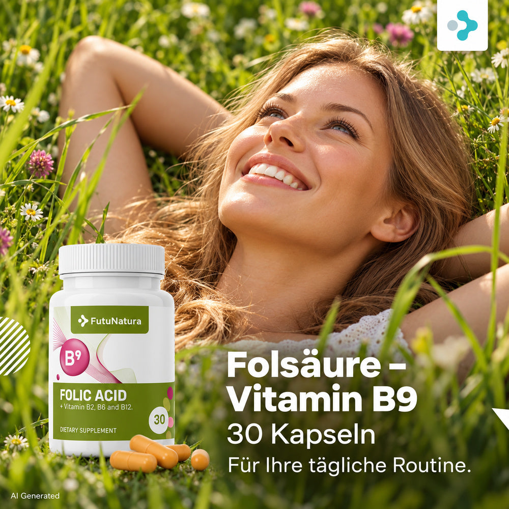 FutuNatura | Folsäure (Folat B9) - Schwangerschaft und Stillen - 30 Kapseln
