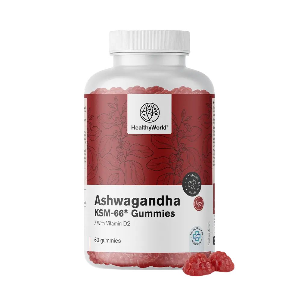 HealthyWorld Ashwagandha KSM-66 300 mg · 60 Gummibonbons