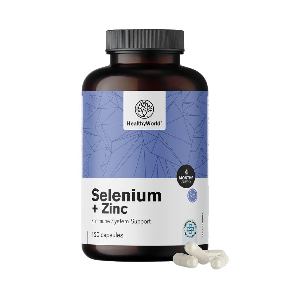 HealthyWorld Selen + Zink zur Stärkung der Immunität · 120 Kapseln