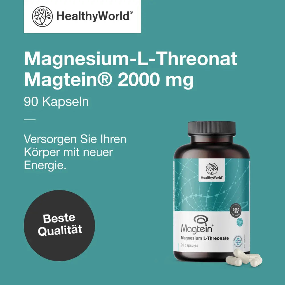 HealthyWorld Magnesium Magtein® L-Threonat 2000 mg · 90 Kapseln – Bild 3