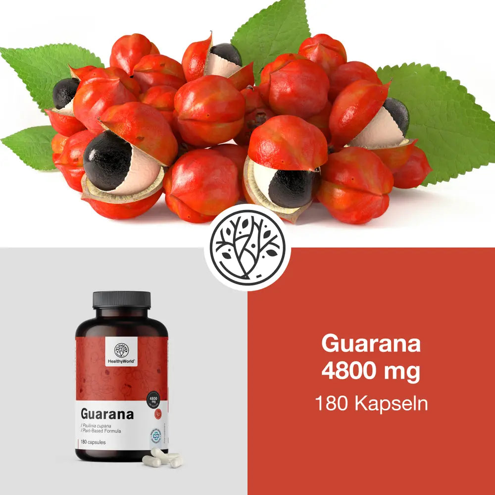 HealthyWorld Guarana 4800 mg · 180 Kapseln – Bild 2
