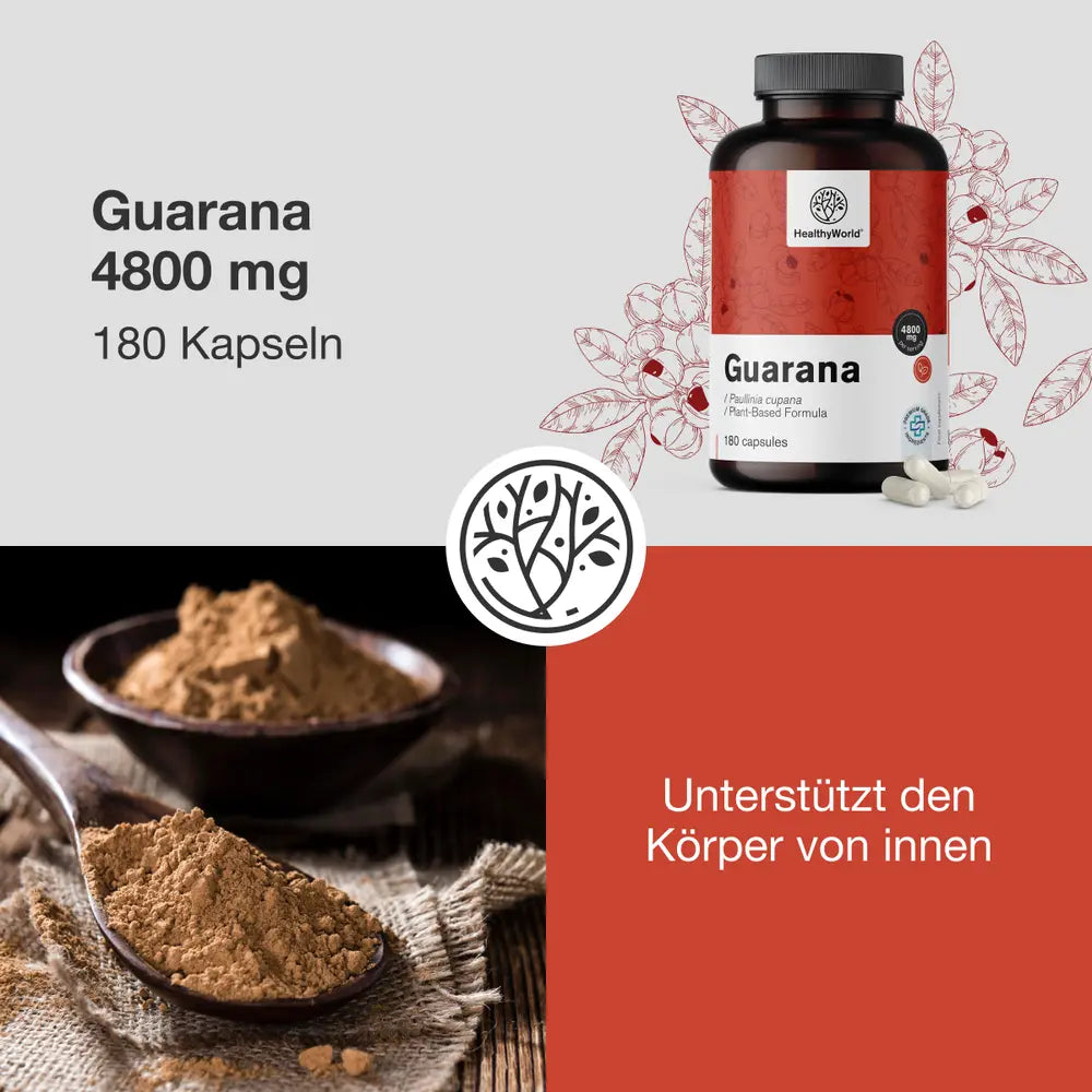 HealthyWorld Guarana 4800 mg · 180 Kapseln – Bild 4