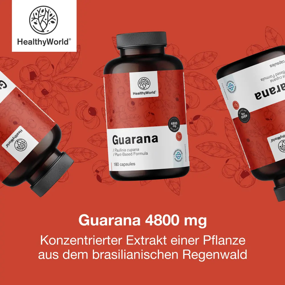HealthyWorld Guarana 4800 mg · 180 Kapseln – Bild 5