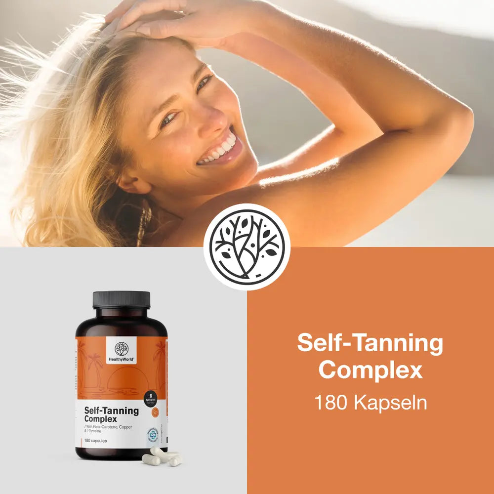 HealthyWorld Self-Tanning Complex · Unterstützung der natürlichen Bräune · 180 Kapseln – Bild 4