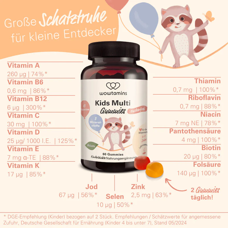 WOWTAMINS I Kids Multi Gummies - ZUCKERFREI - 60 Gummies – Bild 9