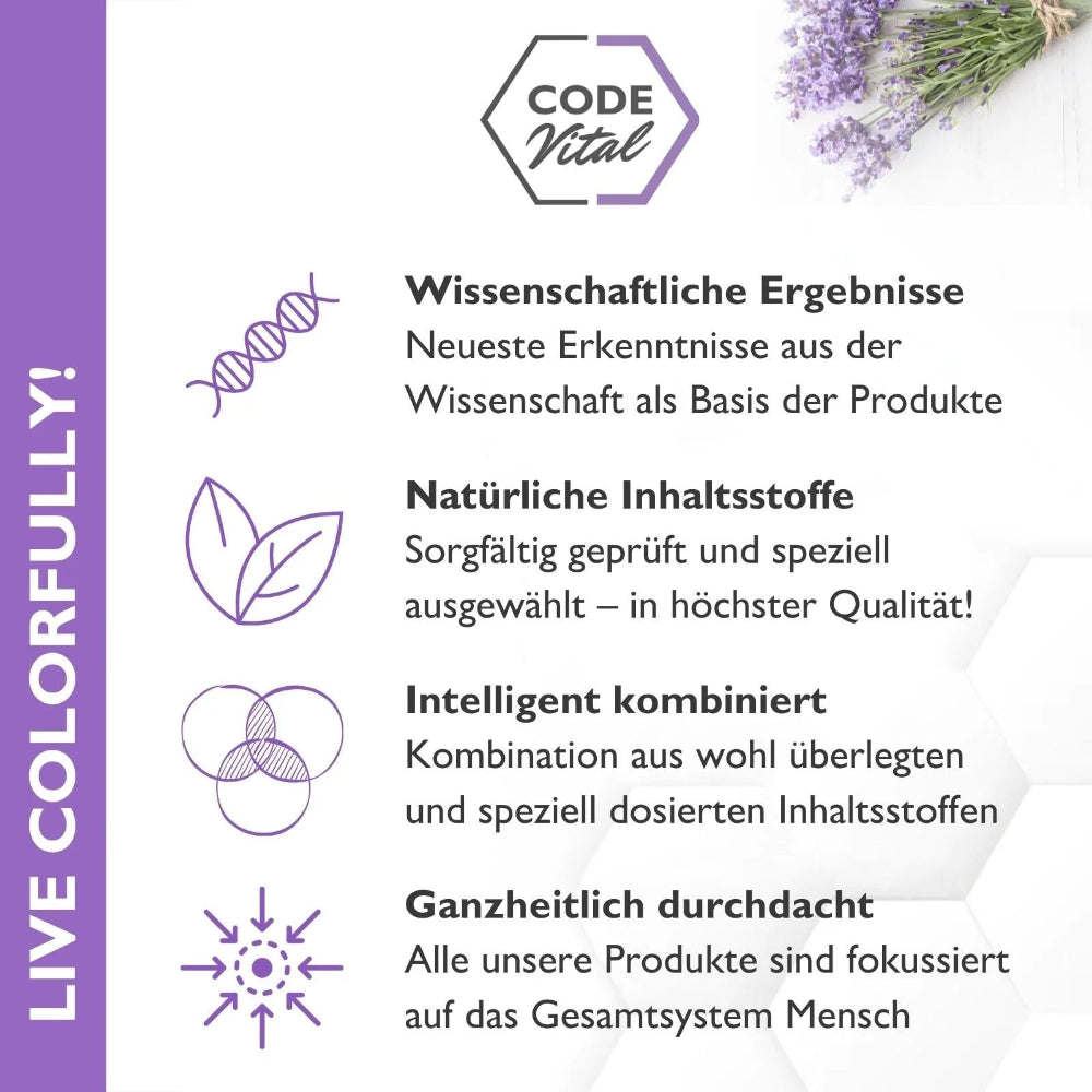 Code Vital Melatonin · Lavendel- Baldrian Relax Spray · Für erholsamen SCHLAF – Bild 6