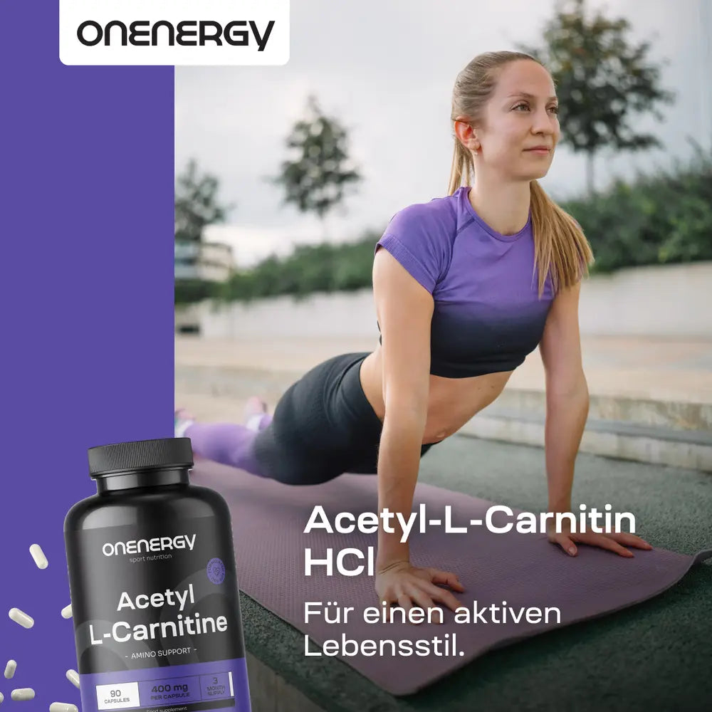 OnEnergy | Acetyl-L-Carnitin HCl für den Stoffwechsel von Fettsäuren – 90 Kapseln