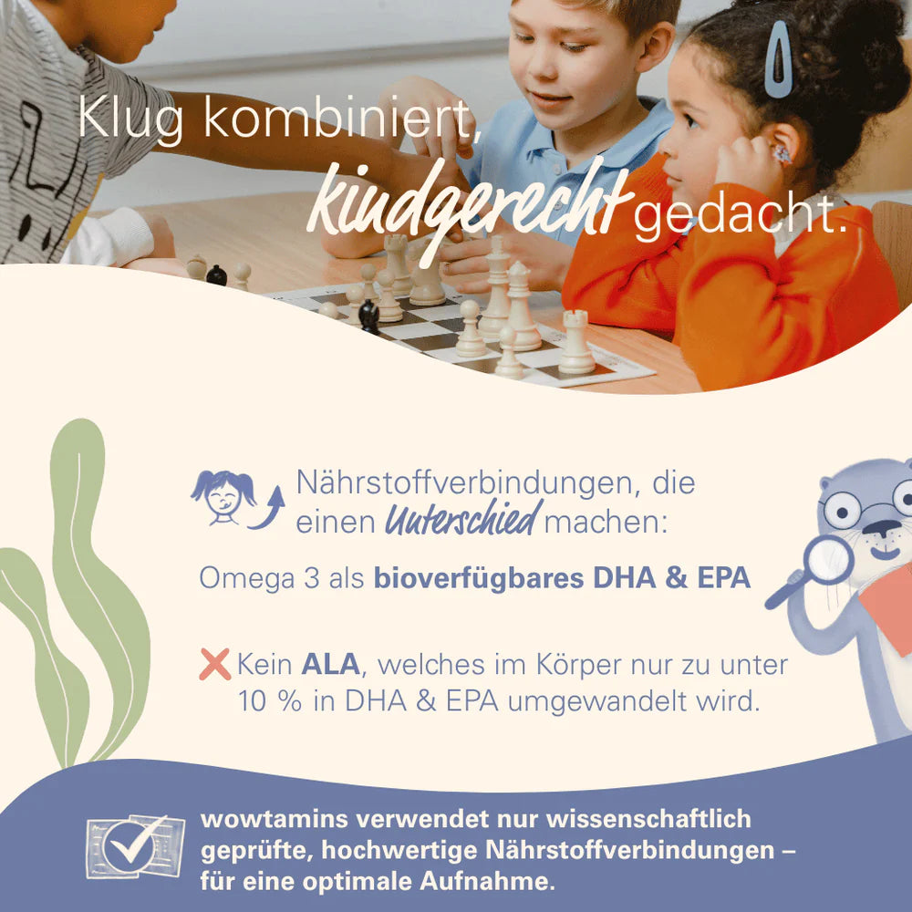 WOWTAMINS Omega 3 Gummies für Kinder MIT ZUCKER · 60 Gummies – Bild 3