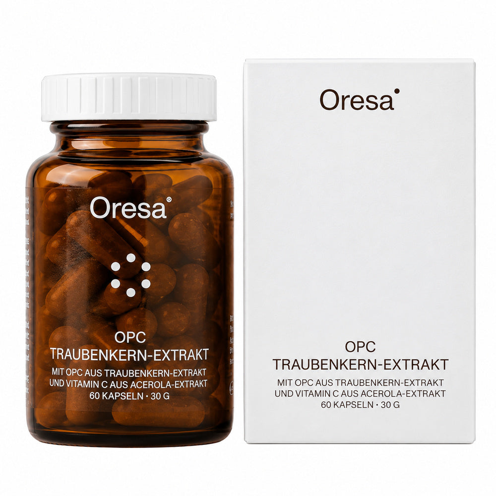 Oresa | OPC Traubenkern-Extrakt 250 mg mit Vitamin C aus Acerola - 60 vegane Kapseln