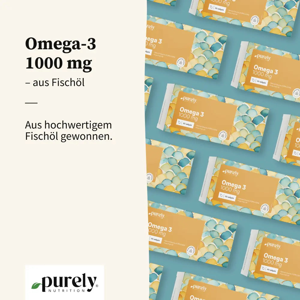 Purely Omega-3 1000 mg · aus Fischöl · 60 Weichkapseln – Bild 6