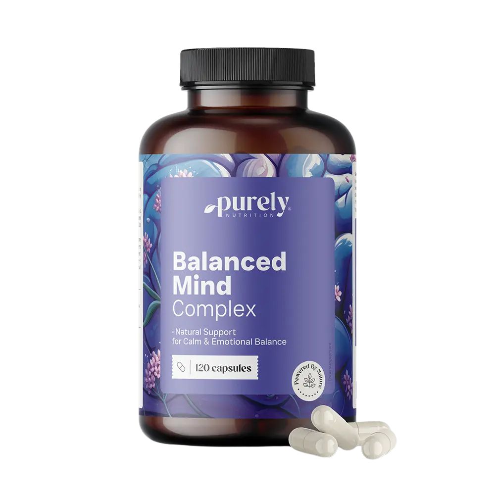 Purely BalancedMind · Kräuterkomplex für Ruhe und inneres Gleichgewicht · 120 Kapseln