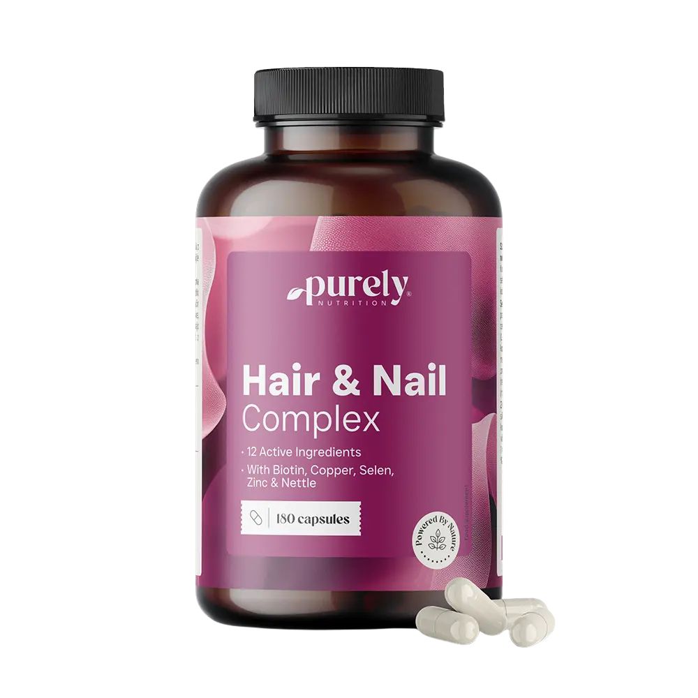 Purely | Hair & Nail Complex mit Vitamine und Mineralstoffe für Haare und Nägel - 180 Kapseln