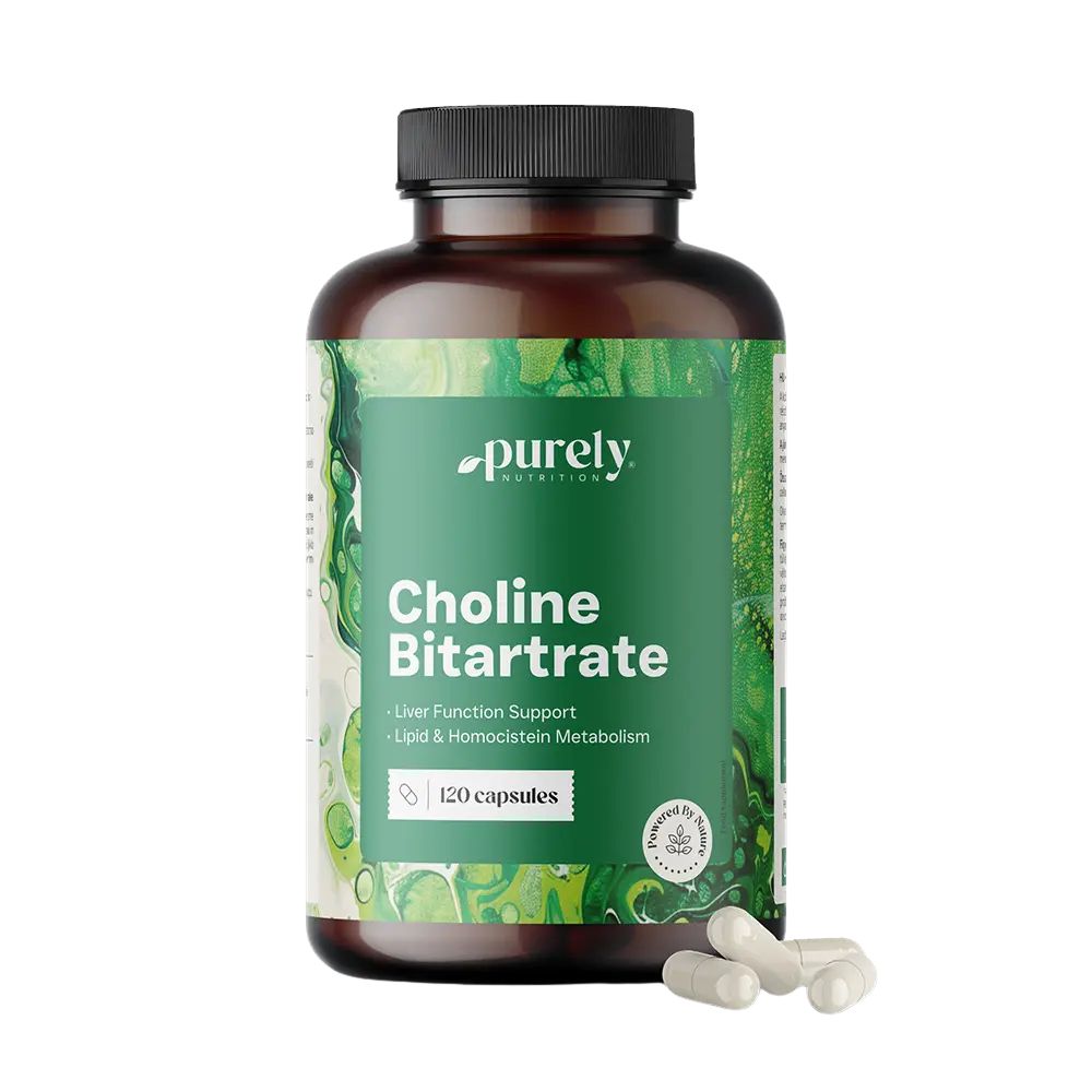 Purely | Cholinbitartrat 750 mg für Leber- & Fettstoffwechsel - 120 Kapseln