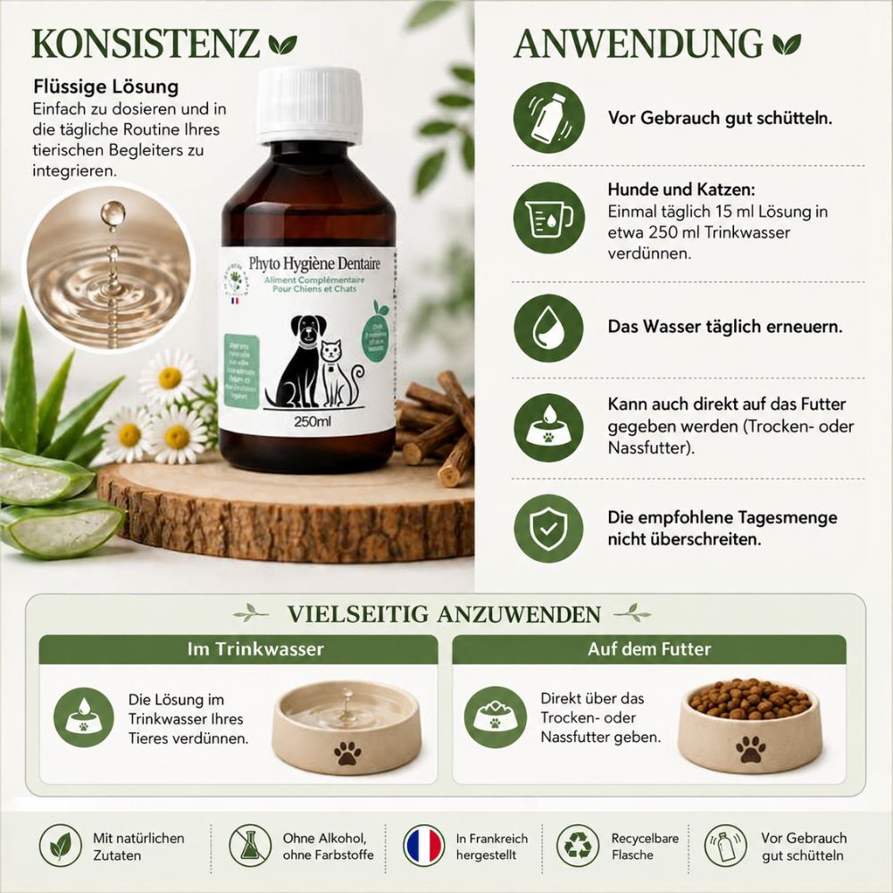 La Phyto d’Anaïs | Phyto Hygiène Dentaire – Maul- und Zahnhygiene für Hunde und Katzen - 250 ml