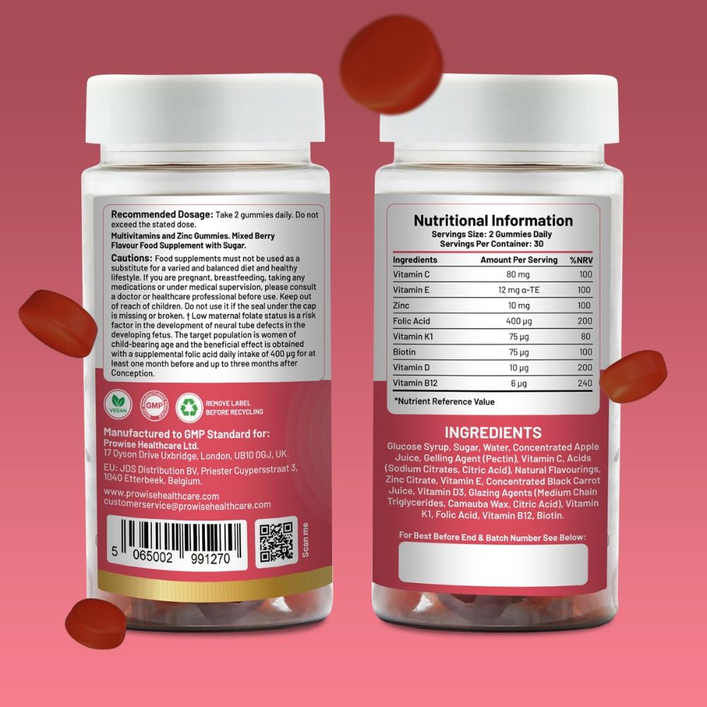 Prowise Healthcare Prenatal Care Gummies · 400 µg Folsäure für Schwangerschaft & Kinderwunsch · 60 vegane Gummies – Bild 5