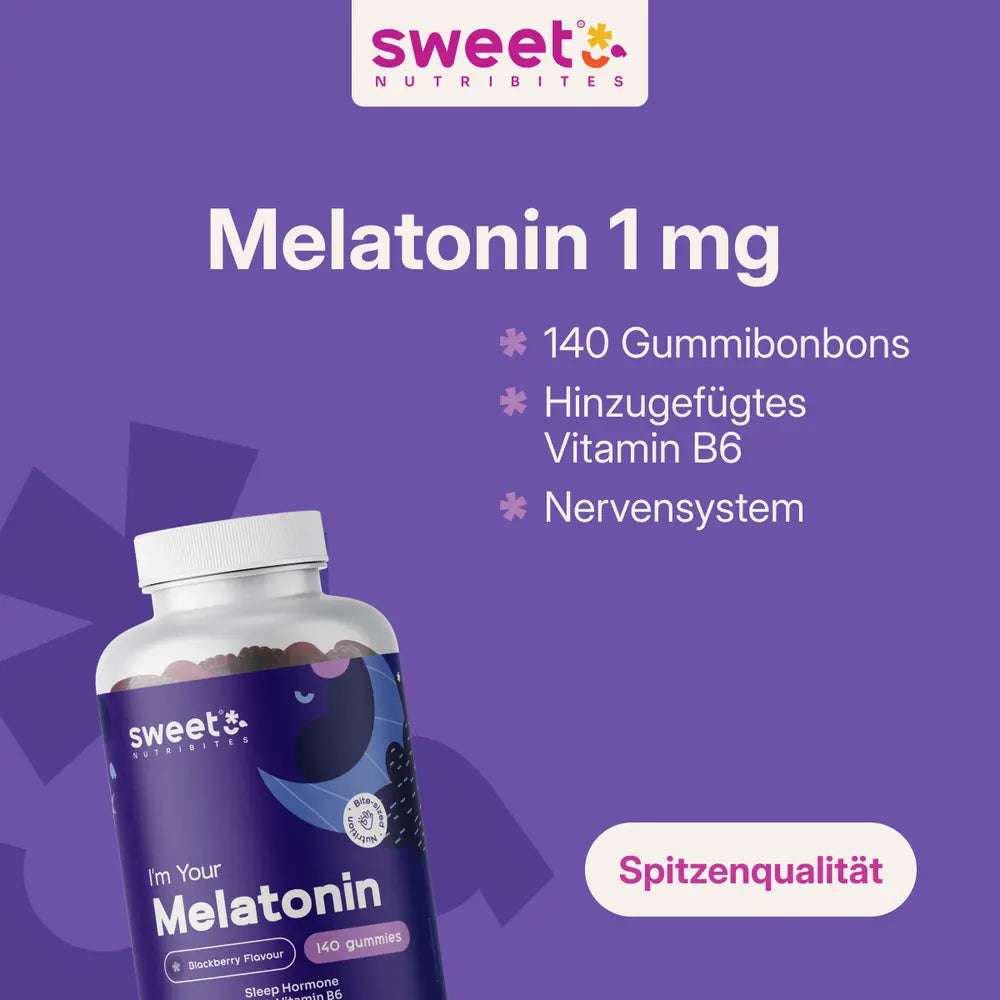 Sweet Nutribites Melatonin 1 mg · Gummibonbons mit dem natürlichen Hormon · 140 Gummibonbons – Bild 3