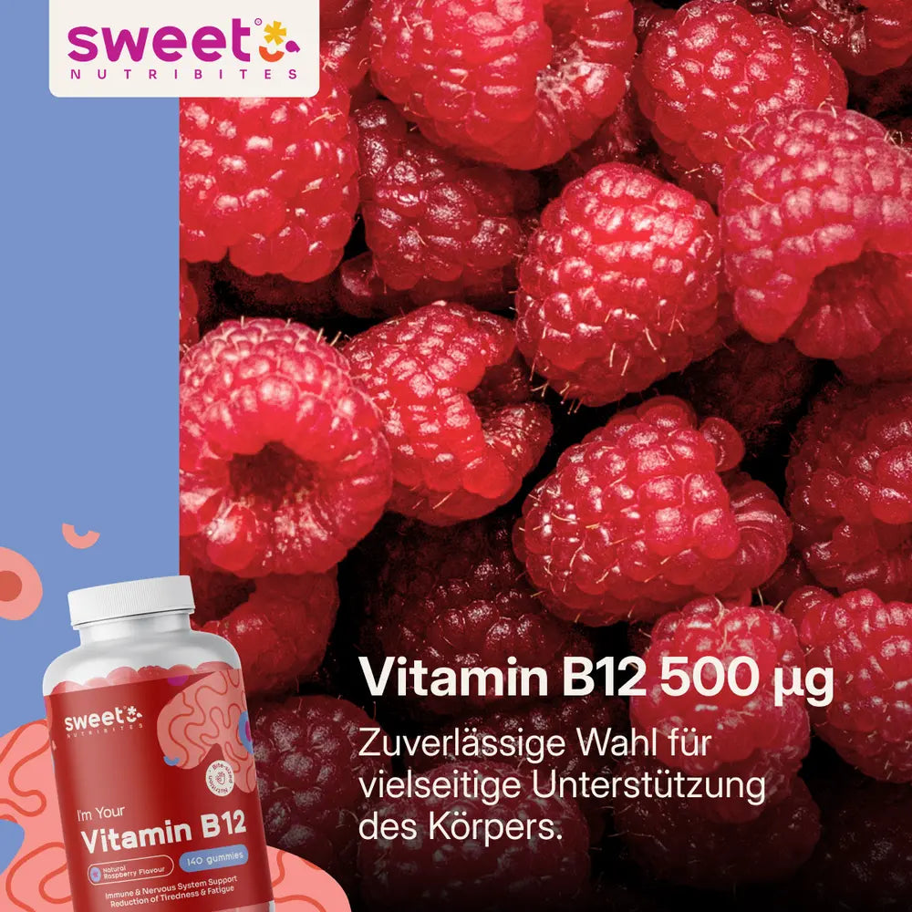 Sweet Nutribites Vitamin B12 500 µg gegen Müdigkeit und Ermüdung · 140 Gummibonbons – Bild 2