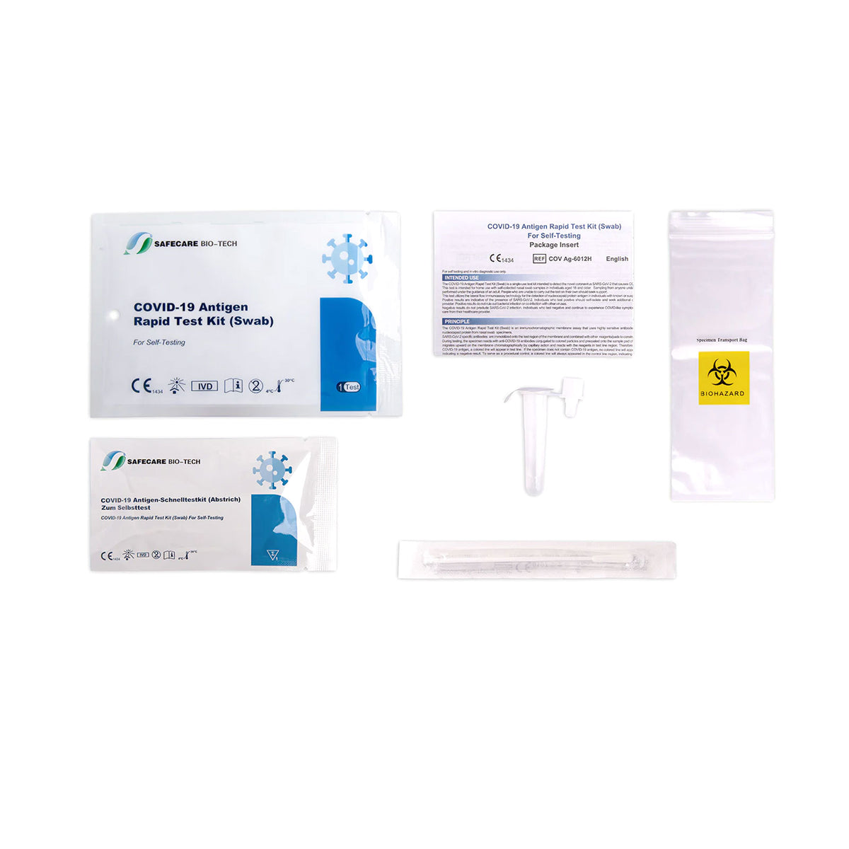 AKTION! 10 Stück - Safecare Laien Nasal Covid-19 Corona Test - CE 1434 - MHD 10/27 - Alle neuen Varianten.