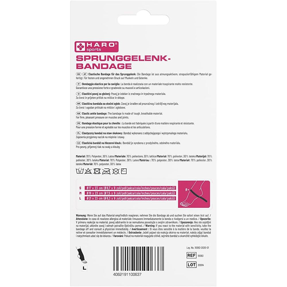 Haro Sprunggelenkbandage 1 Stück (Small-Medium-Large) – Bild 2