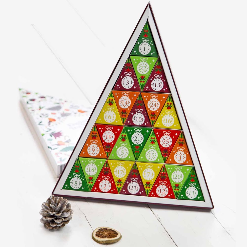 English Tea Shop | Tee Adventskalender „Mosaik weiß“ – BIO, 25 Pyramidenbeutel