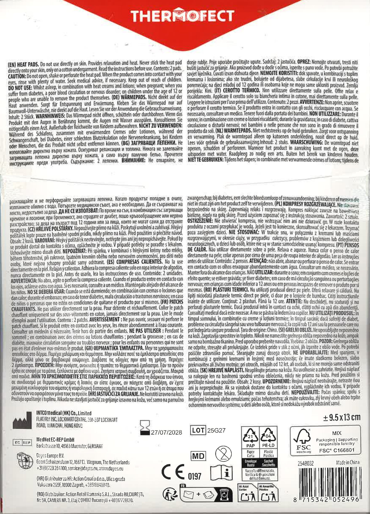 Thermofect | Wärmepflaster für Muskelverspannungen oder Krämpfen - 9,5 x 13 cm - 2 Stück- RÜCKEN – Bild 4