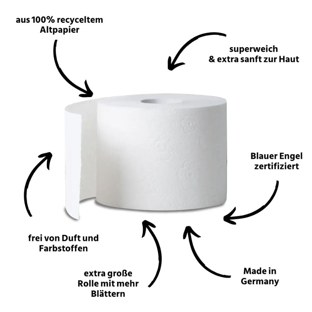 oecolife Toilettenpapier Box RECYCLING XXL - 27 Rollen mit je 250 Blatt