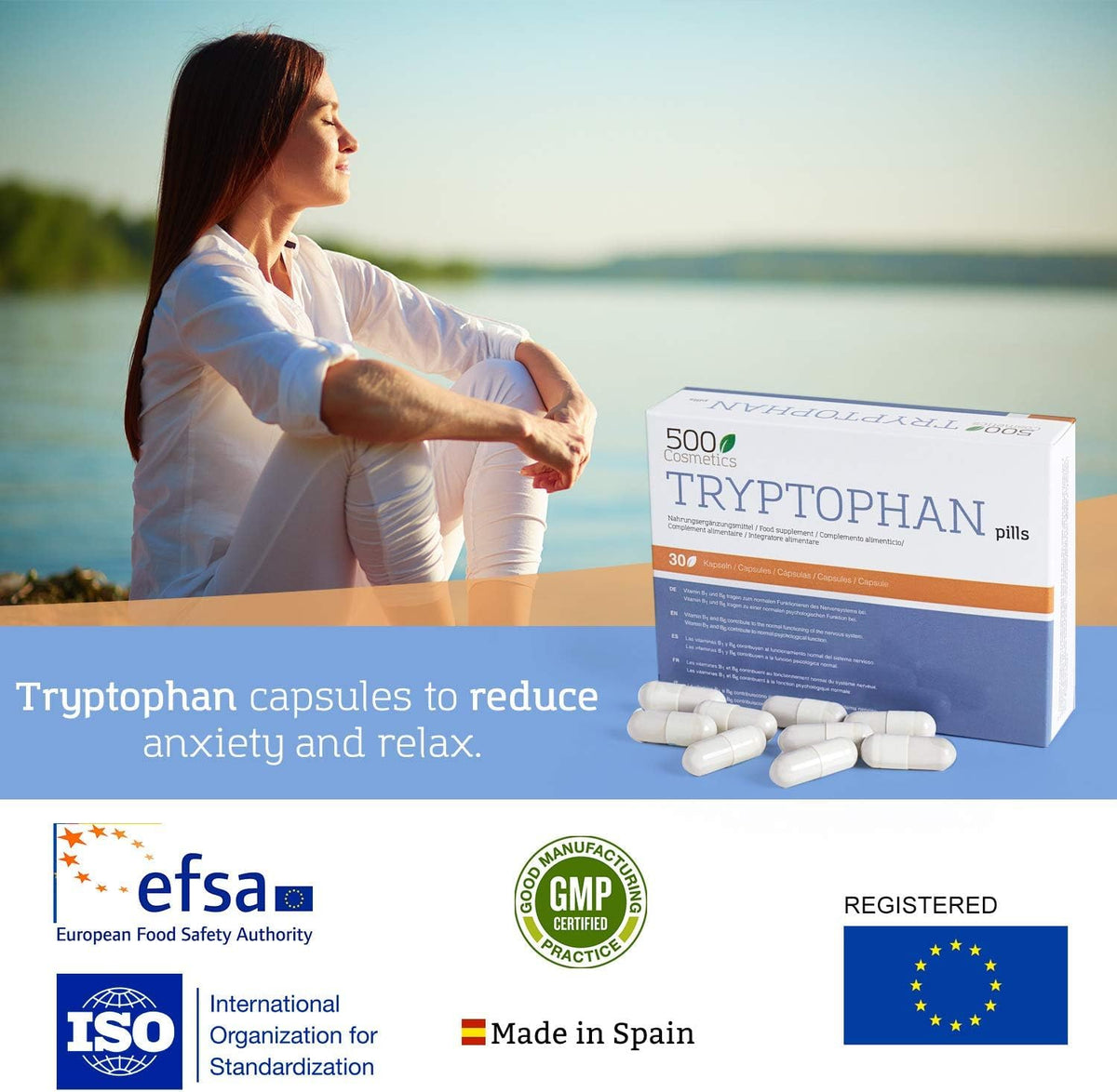 500Cosmetics Tryptophan · zur Entspannung & Kontrolle von Angstzuständen – Bild 2
