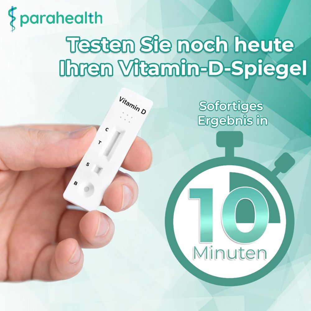 parahealth diagnostics | Vitamin-D-Schnelltest – 1 Selbsttest per Fingerstich, Ergebnis in 10 Min.
