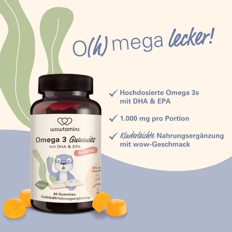 WOWTAMINS Omega 3 Gummies für Kinder · Zuckerfrei – Bild 3