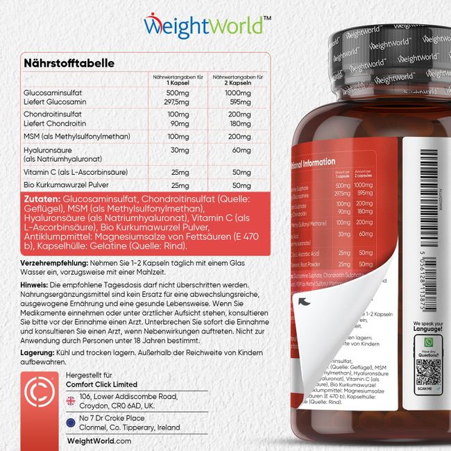 WeightWorld Glucosamin Chondroitin & MSM – Bild 5