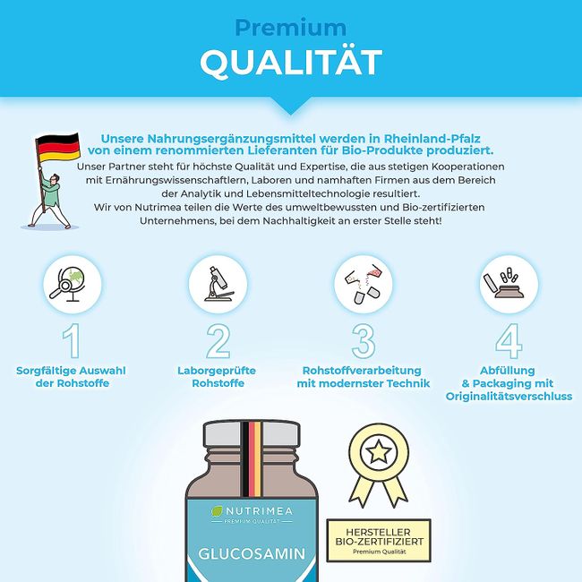 Nutrimea Glucosamin & Chondroitin Hochdosiert + MSM + MANGAN - 90 Kapseln