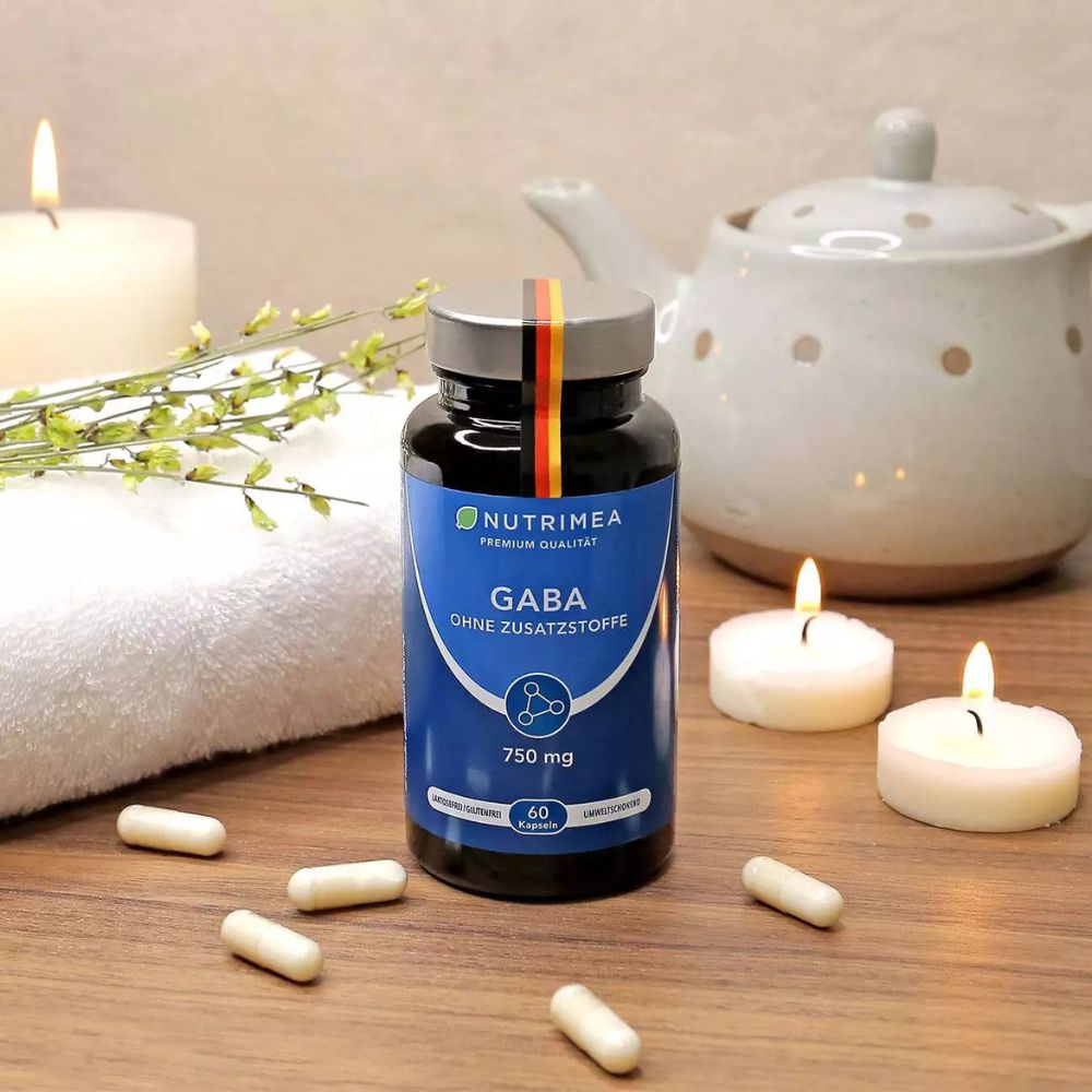 Nutrimea GABA Pur Pur 750mg · Hochdosiert & Ohne Zusätze · 60 Kapseln – Bild 3