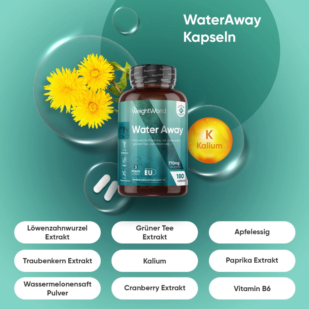 WeightWorld Water Away 11 in 1 Komplex · 180 Kapseln – Bild 2